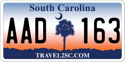 SC license plate AAD163