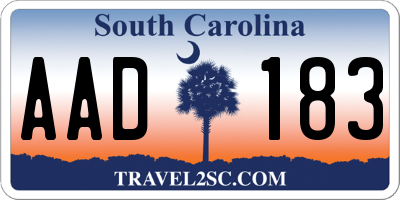 SC license plate AAD183