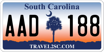 SC license plate AAD188
