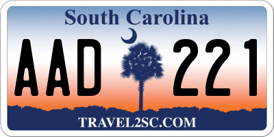 SC license plate AAD221