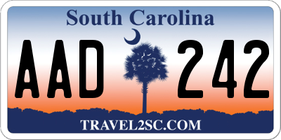 SC license plate AAD242