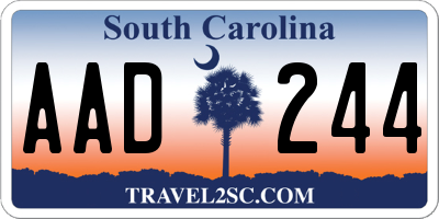 SC license plate AAD244