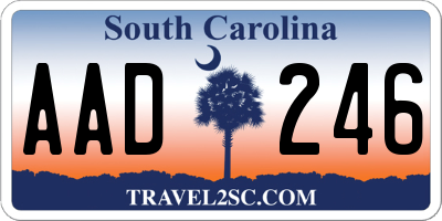 SC license plate AAD246