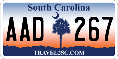 SC license plate AAD267