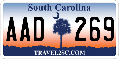 SC license plate AAD269