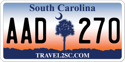 SC license plate AAD270