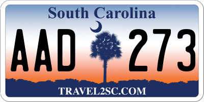 SC license plate AAD273