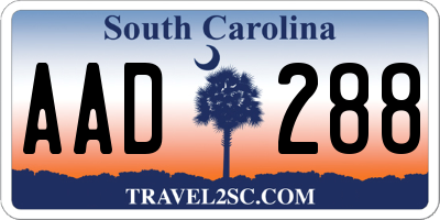 SC license plate AAD288