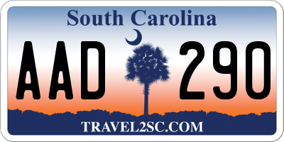 SC license plate AAD290