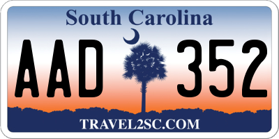 SC license plate AAD352