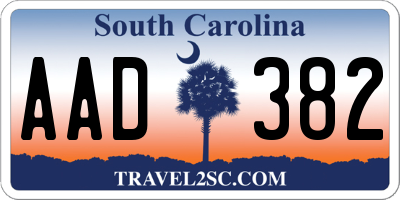SC license plate AAD382