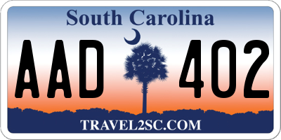 SC license plate AAD402