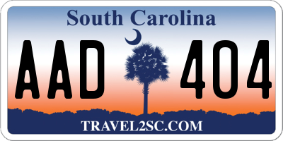 SC license plate AAD404