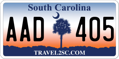 SC license plate AAD405