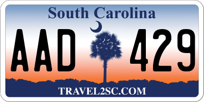 SC license plate AAD429