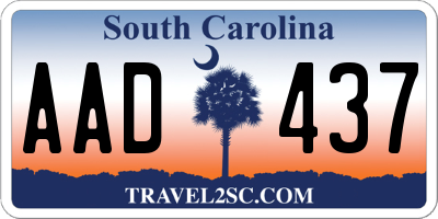 SC license plate AAD437