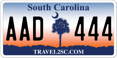 SC license plate AAD444
