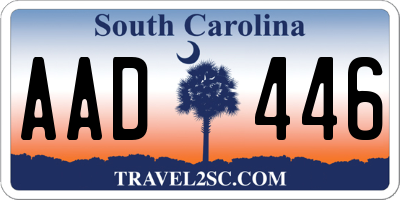 SC license plate AAD446