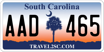 SC license plate AAD465