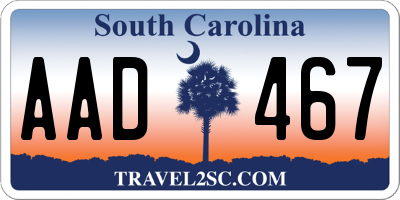 SC license plate AAD467