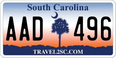 SC license plate AAD496