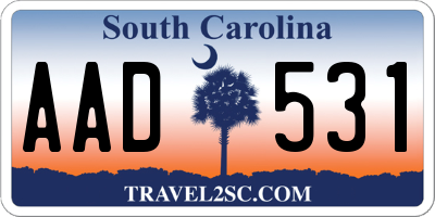 SC license plate AAD531