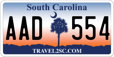 SC license plate AAD554