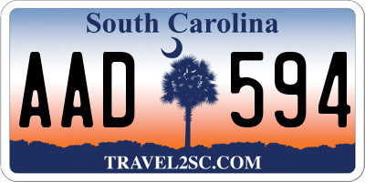 SC license plate AAD594