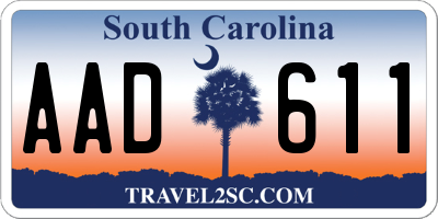 SC license plate AAD611