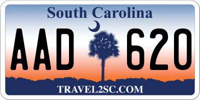 SC license plate AAD620