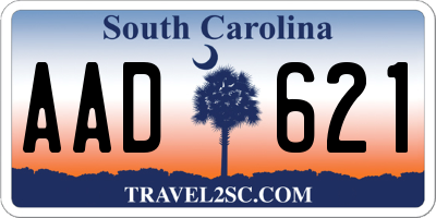 SC license plate AAD621