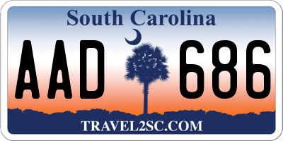 SC license plate AAD686