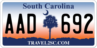 SC license plate AAD692