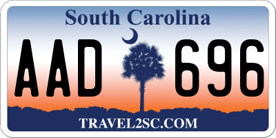 SC license plate AAD696