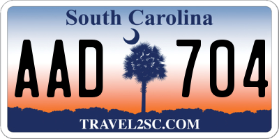 SC license plate AAD704