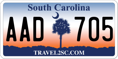 SC license plate AAD705