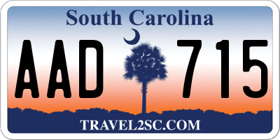 SC license plate AAD715
