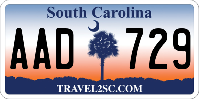 SC license plate AAD729