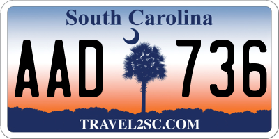 SC license plate AAD736
