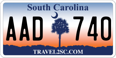 SC license plate AAD740