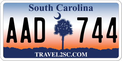SC license plate AAD744