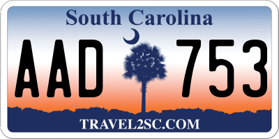SC license plate AAD753