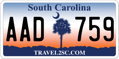 SC license plate AAD759