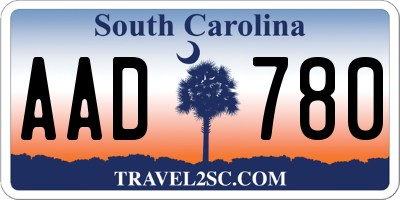 SC license plate AAD780
