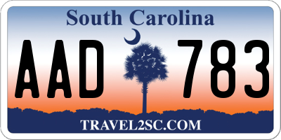 SC license plate AAD783