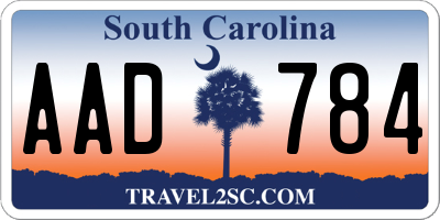 SC license plate AAD784