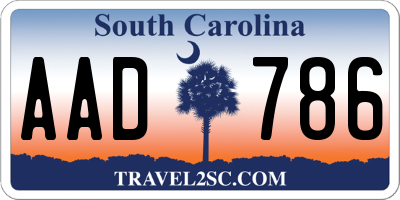 SC license plate AAD786