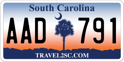 SC license plate AAD791