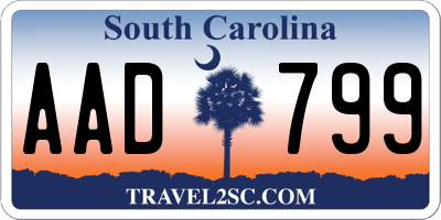 SC license plate AAD799