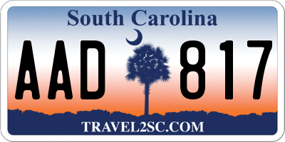 SC license plate AAD817